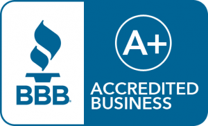 Logo of the better business bureau with an a+ accredited business rating.